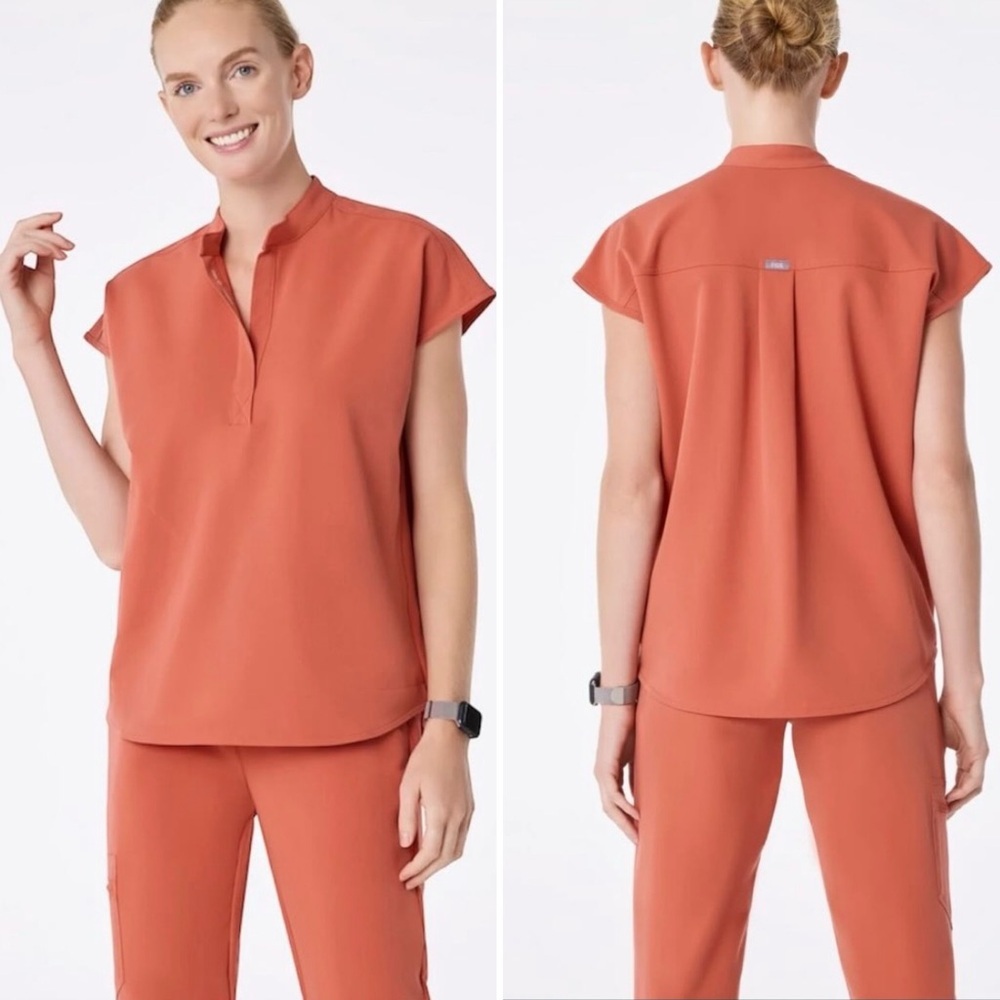 Figs Terracotta Set Rafeala Top Zamora Joggers size XXL